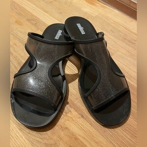 Melissa NEW Women's Black Glitter Sandals